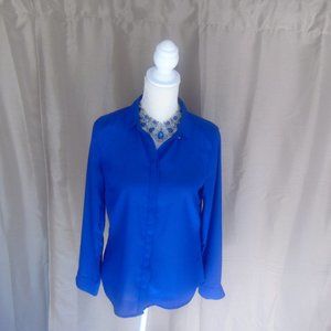 H & M Womens Blouse Royal Blue